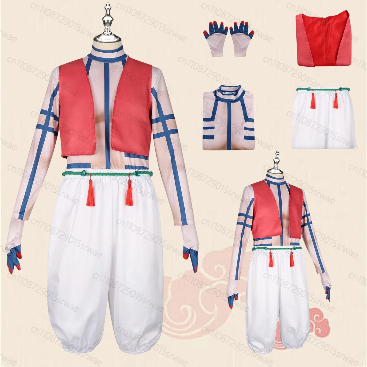 

Anime Demon Killer Cosplay Costumes Akaza Cosplay Costume Uniform Top Pants Wig Vest Glove Belt Full Set Adult Halloween Party