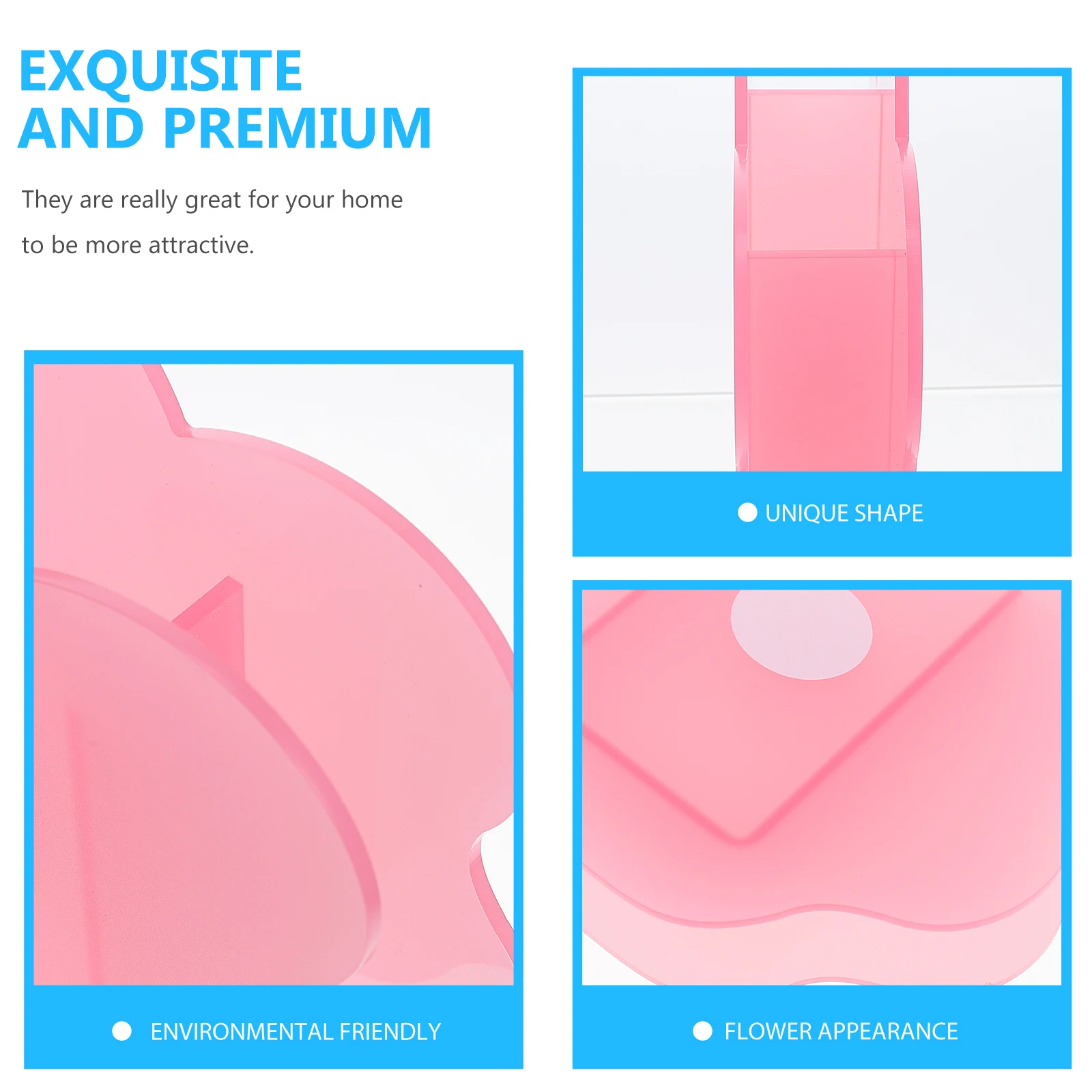 

Clear Acrylic Flower Shape Vase Desktop Decor Multifunctional Dried Flower Container Pink Premium Material Craftsmanship