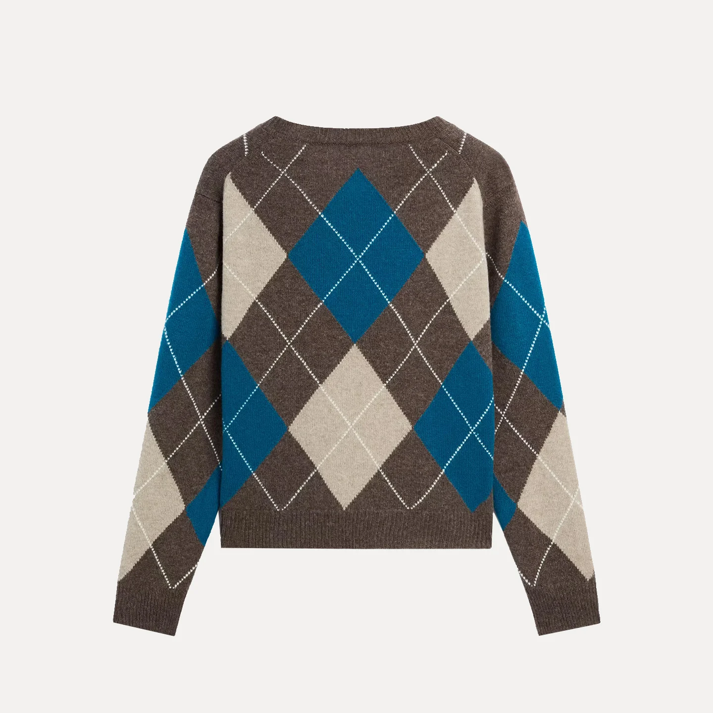 

Versatile Diamond Pattern V-Ne Sweater Autumn 2025 New Women's Clothing Commute Sle Loose Fit Long Sve Four Seasons