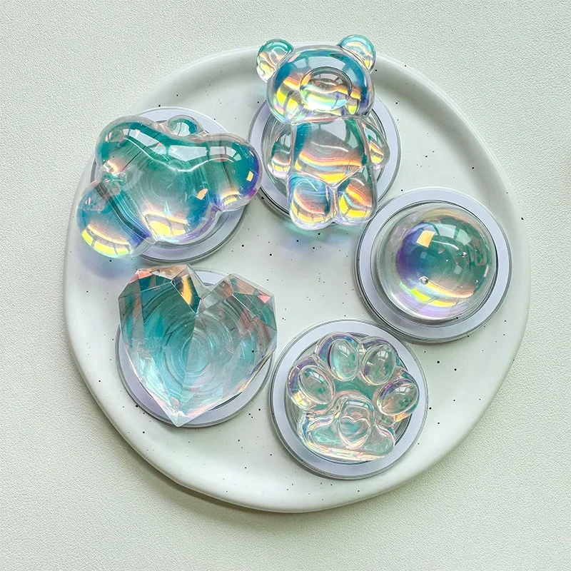 

Геометрическое хрустальное стекло Heart Bear Универсальный магнитный держатель Grip Tok Подставка для телефона Держатель для iPhone Для Pad Magsafe Smart Tok