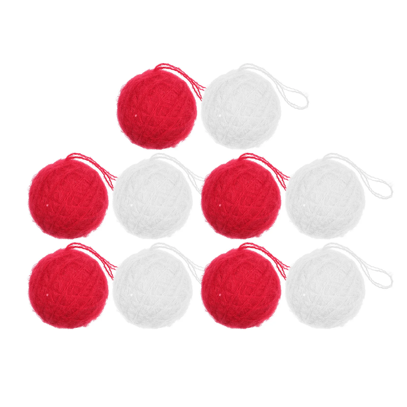 

10pcs Creative Christmas Xmas Tree Hanging Ornament Party Supply Festival Decor Decorative Balls Tree Ornament Woolen Yarn Balls