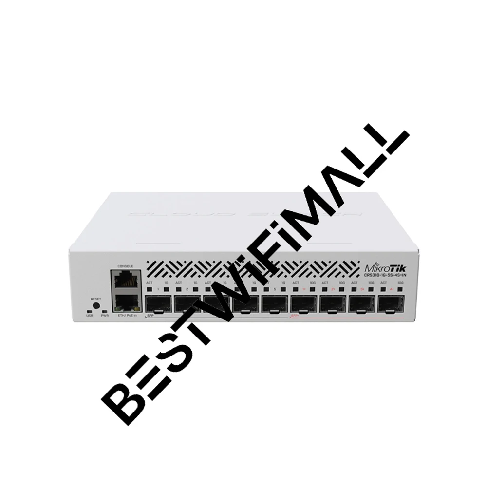 MikroTik CRS310-1G-5S-4S+IN Switch With 5x 1G SFP Ports Four 10G SFP+ Ports Offloaded VLAN Filtering Layer 3 Routing