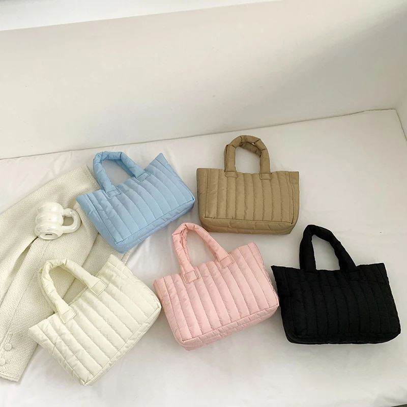 

1pcs Ladies Tote Bags Large Capacity Oxford Cloth Padded Bag Solid Color Casual Fashion Oxford Cloth Elegant For Handbag