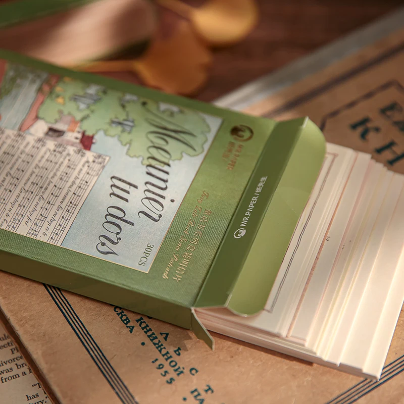 30Pcs/box Fairy Tale Book Series Boxed Postcards Retro Fairy Tale Book Style Retro Text Cartoon Travel Souvenir Message Postcard