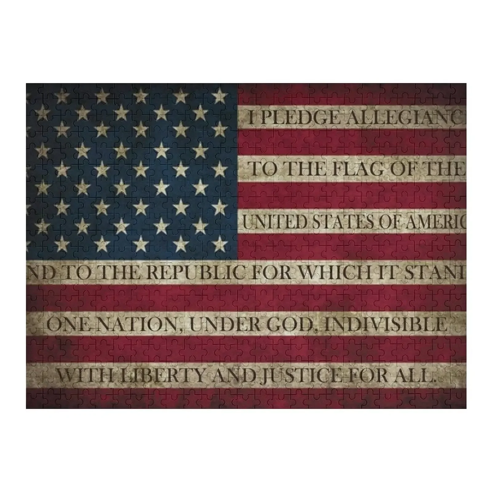

AMERICAN FLAG PLEDGE OF ALLEGIANCE Jigsaw Puzzle Personalized Gift Ideas Toddler Toys Iq Puzzle