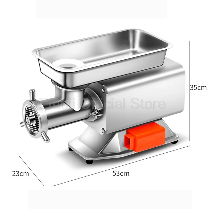 Moedor de carne elétrico comercial 2200W de aço inoxidável resistente 3 em 1 enchedor de salsicha picador de vegetais para cozinha de restaurante