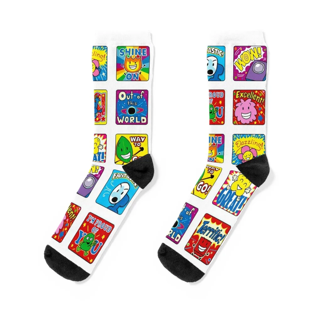 BFDI Classroom Pack 30 Calcetines calcetín divertido diseñador de fútbol MODA Calcetines para hombre Mujer