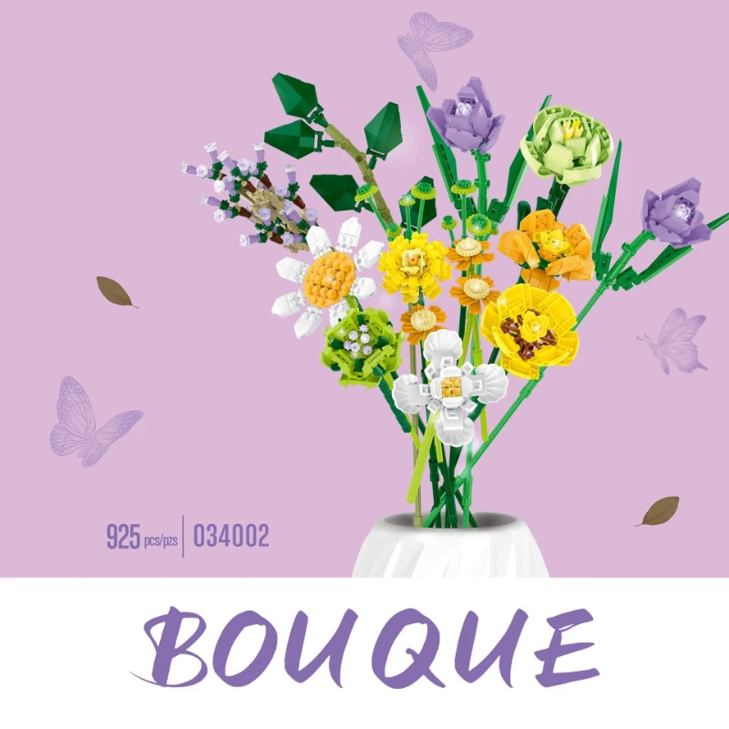

Building block bouquets, preserved flowers, desktop ornaments, children's assembly toys, gifts
