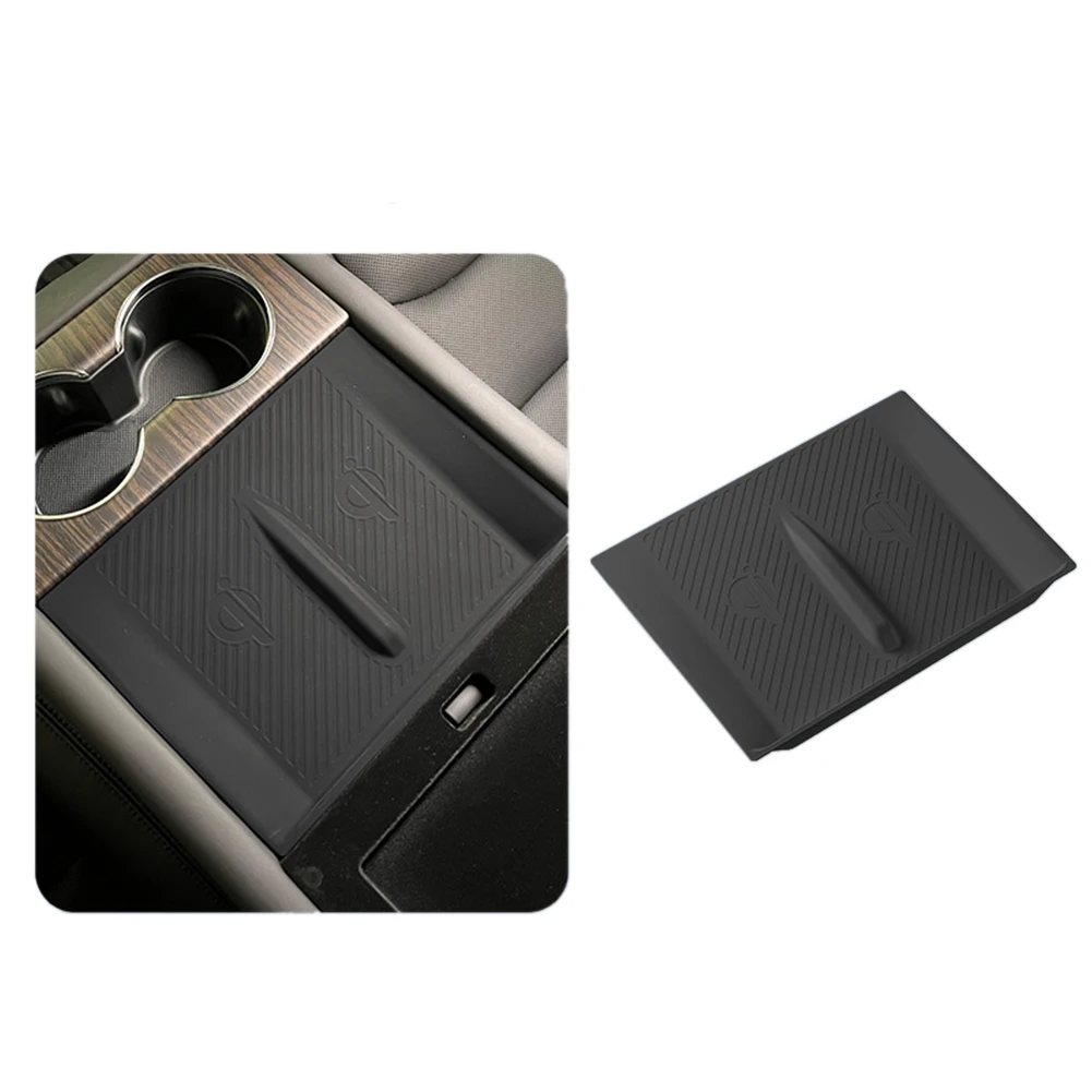 Anti-Slip Mat for S X 2023 Rear Armrest Silicone Wireless Charger Mat Protection Cover Black