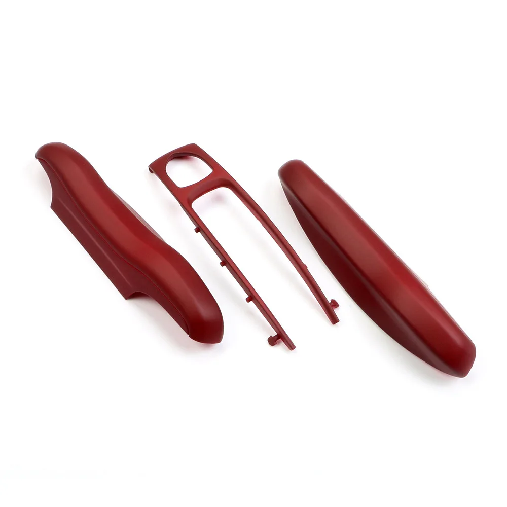 For Porsche Mancan Panamera Cayenne 718 911 Boxster CaymanTaycan Key Cover Shell Replacement Kit Car Key Case Bordeaux Red Color