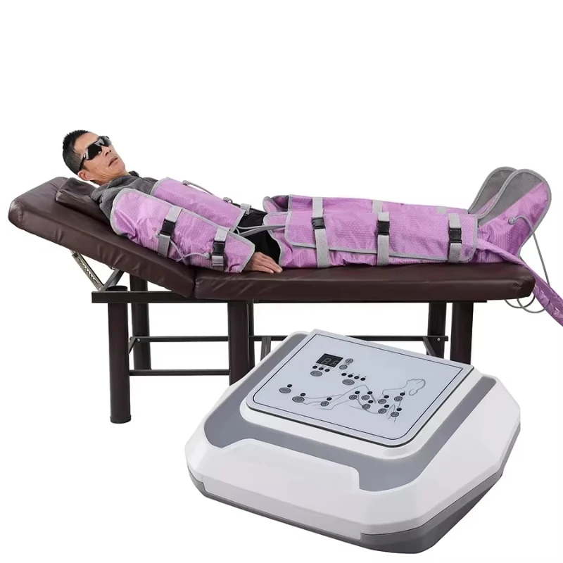 Professional Pressotherapy Machine Purple Lymphatic Massage Device Arms Shoulders Belly Legs Waist Air Compression Foot Pump