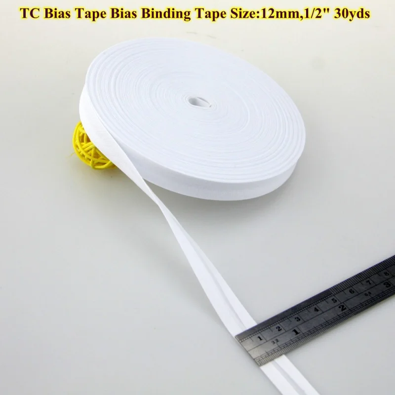 Polyester Bias Binding Tape, the Most Popular, DIY Sewing, folded bias tape, 12mm x 30yards