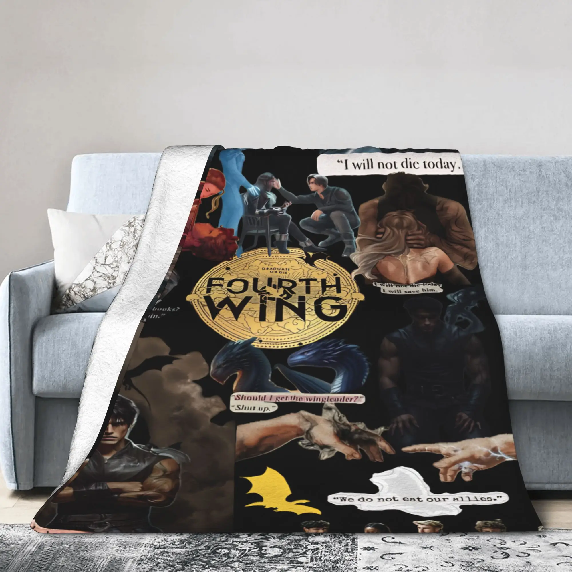 Comfort F-Fourth W-Wing Dragon Blanket Stuff Home Decorative  Blanket Throw Super Warm Fleece for Office