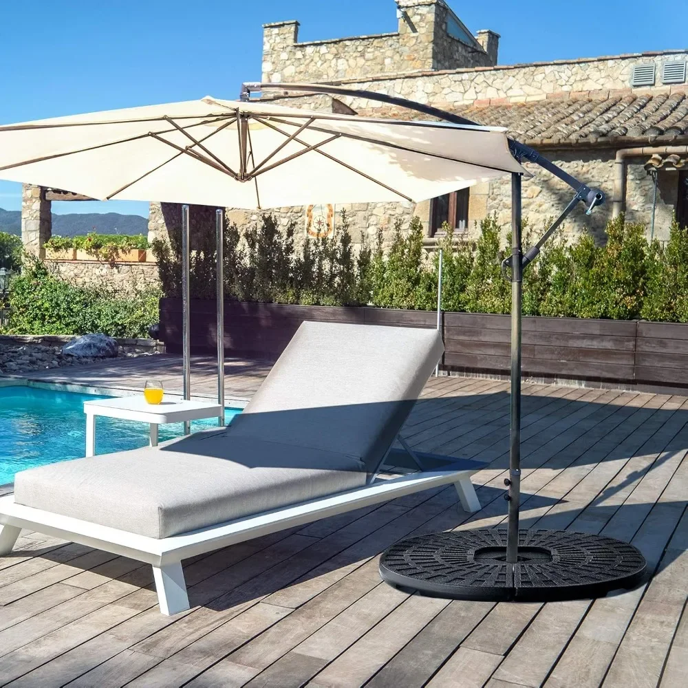 

4-Piece Cantilever Umbrella Base – Patio Offset Umbrella Base, Sand & Water Filled for Outdoor Market Umbrella
