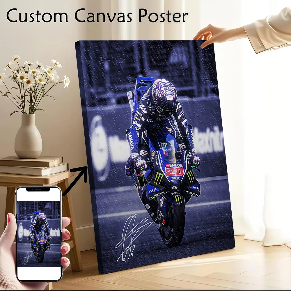 Fabio Quartararo Reiter im Regen Poster Leinwand Wandkunst Personalisierter Druck Moderne Malerei Perfektes Geschenk für Wanddekoration Raumdekoration