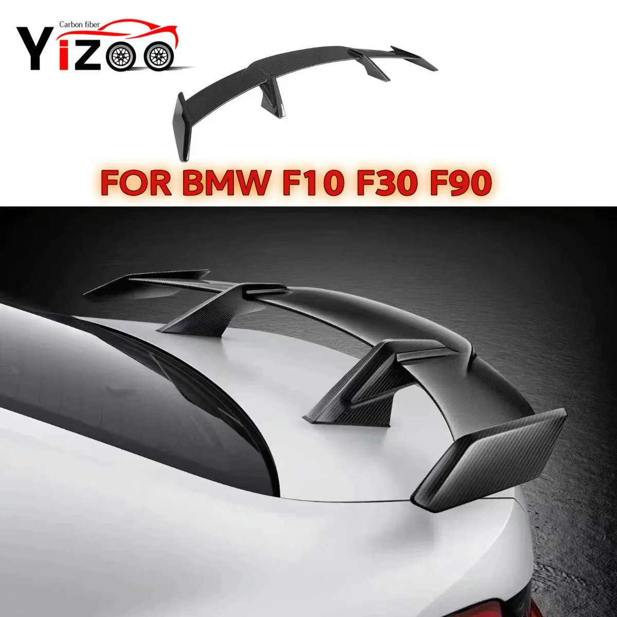 

For BMW F10 F30 F90 F87 Dry Carbon Fiber Rear Trunk Lid Spoiler Tail Wing Lip Diffuser Splitter Body Kit Car Accessories