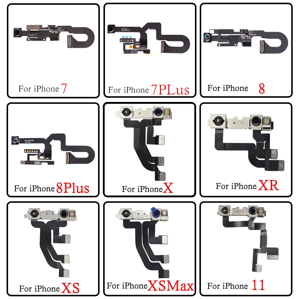 Front Camera Flex Cable For iPhone 7 7P 8 Plus X XR XS 11 Pro Max Face Camera With Connector Replacement