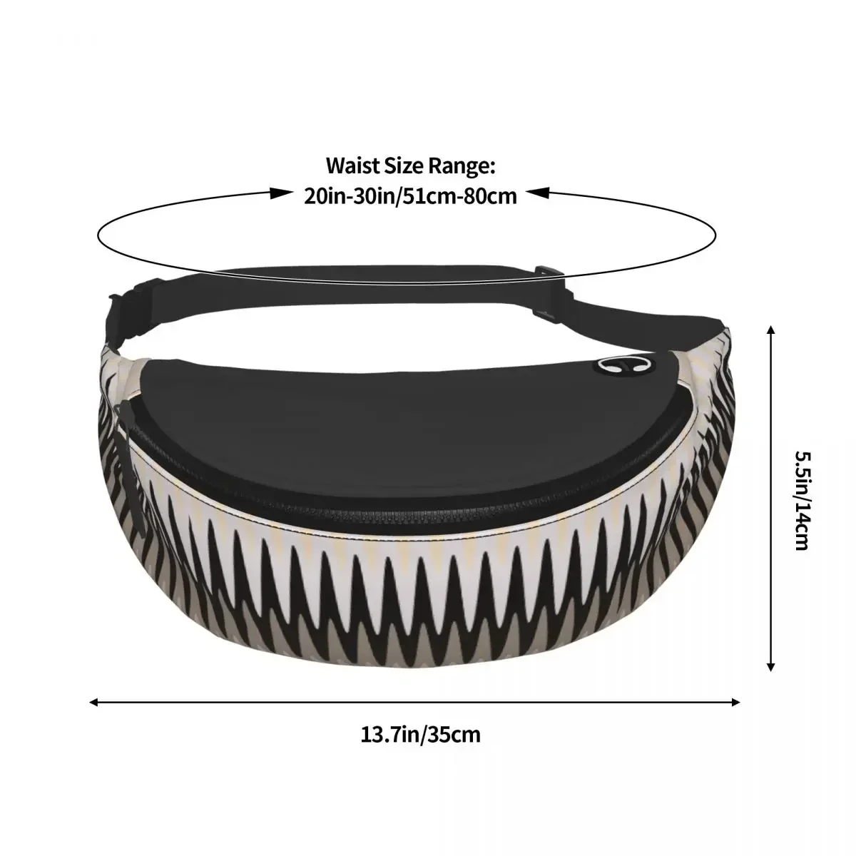 Bohemian Zigzag Chic Fanny Pack Men Women Cool Geometric Camouflage Crossbody Waist Bag for Travel Cycling Phone Money Pouch