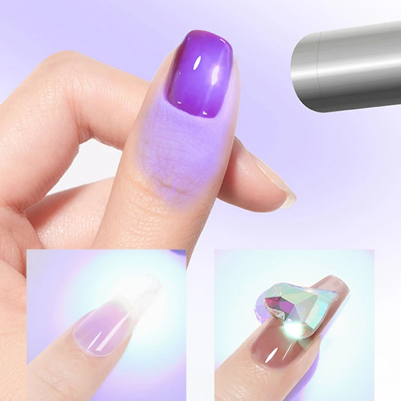 Mini Handheld UV LED Nail Lamp - Battery-Powered Dryer for Gel Nails (Manicure Flashlight)