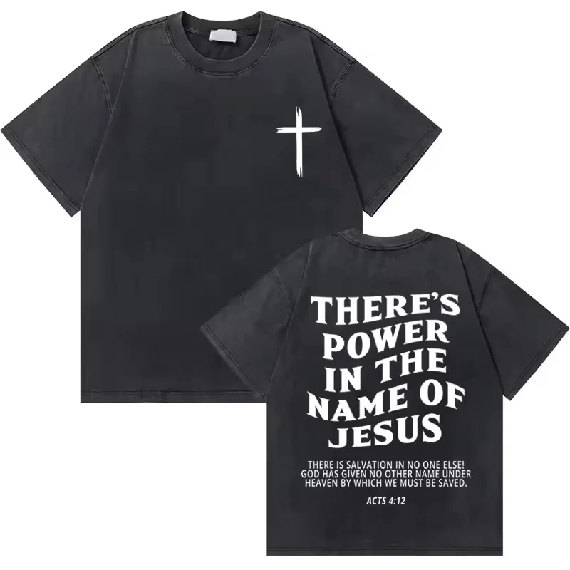 Lavé Vintage chrétien jésus bonnes nouvelles dieu vous aime verset de la Bible graphique T-shirts hommes femmes mode décontracté surdimensionné t-shirt