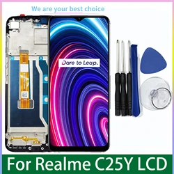 Bloc écran tactile LCD avec châssis, 6.5 pouces, pour Realme C25Y RMX3268 RMX3269, original