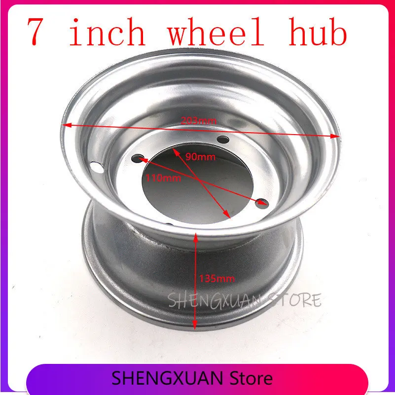 

Szie 16X8-7 16*8-7 inch vacuum rims Go-Kart accessories 7 inch ATV wheel hub for Modified 4 wheeled vehicle, ATV