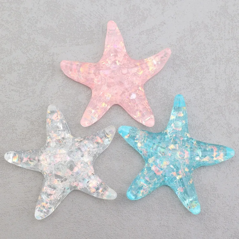 

Starfish Resin Cabochon 10pcs Large Shiny Starfishes for DIY Decoration Accessories Wholesale Hole Shoes Ornament Bulk Supplier