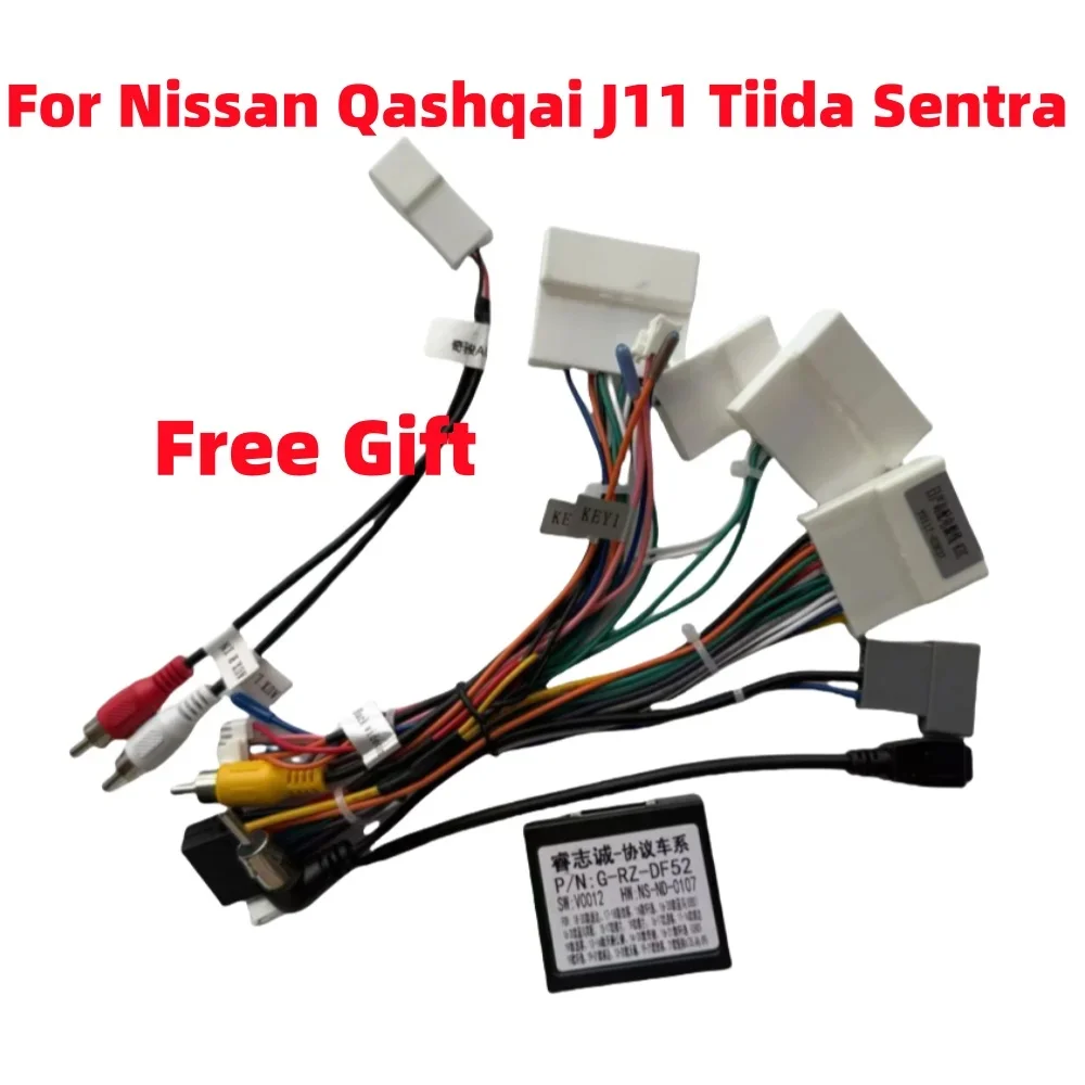 Newest Raise Canbus RZ-DF52 For Nissan Versa /X-Trail/Qashqai/SYLPHY/Teana/ Kicks/Sentra/Altima Android Radio Car 16 Pin Cable