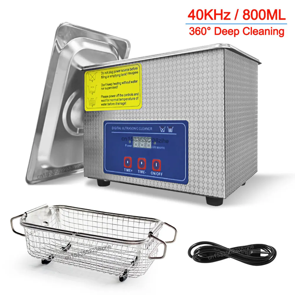 

Ultrasonic Cleaner Glasses Ultrasonic Cleaner Cleaning Washing Machine Jewelry Cleaner 40KHz High Frequency Ultrasonic Bath 0.8L