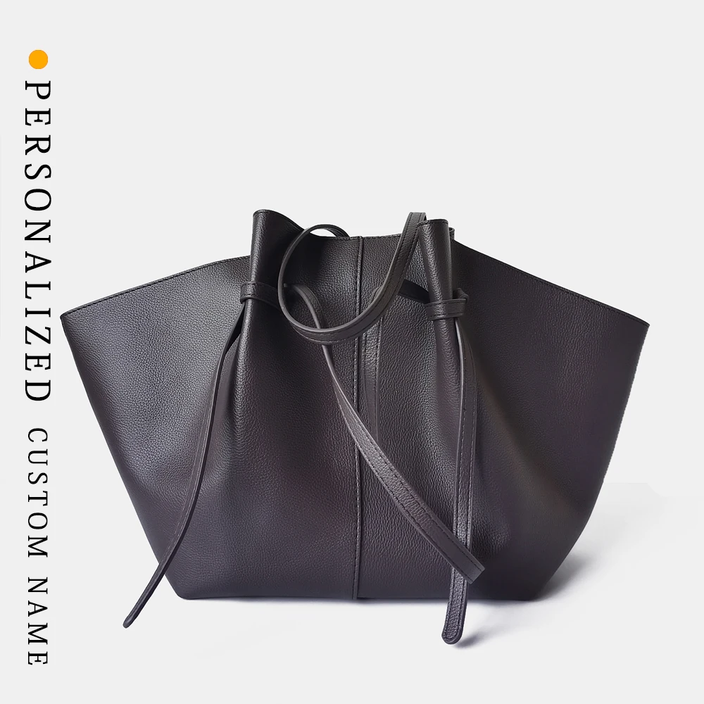 

Women's big bag crossbody horizontal shopping mommy bag one shoulder hand-held soft pu material free gold stamping letters