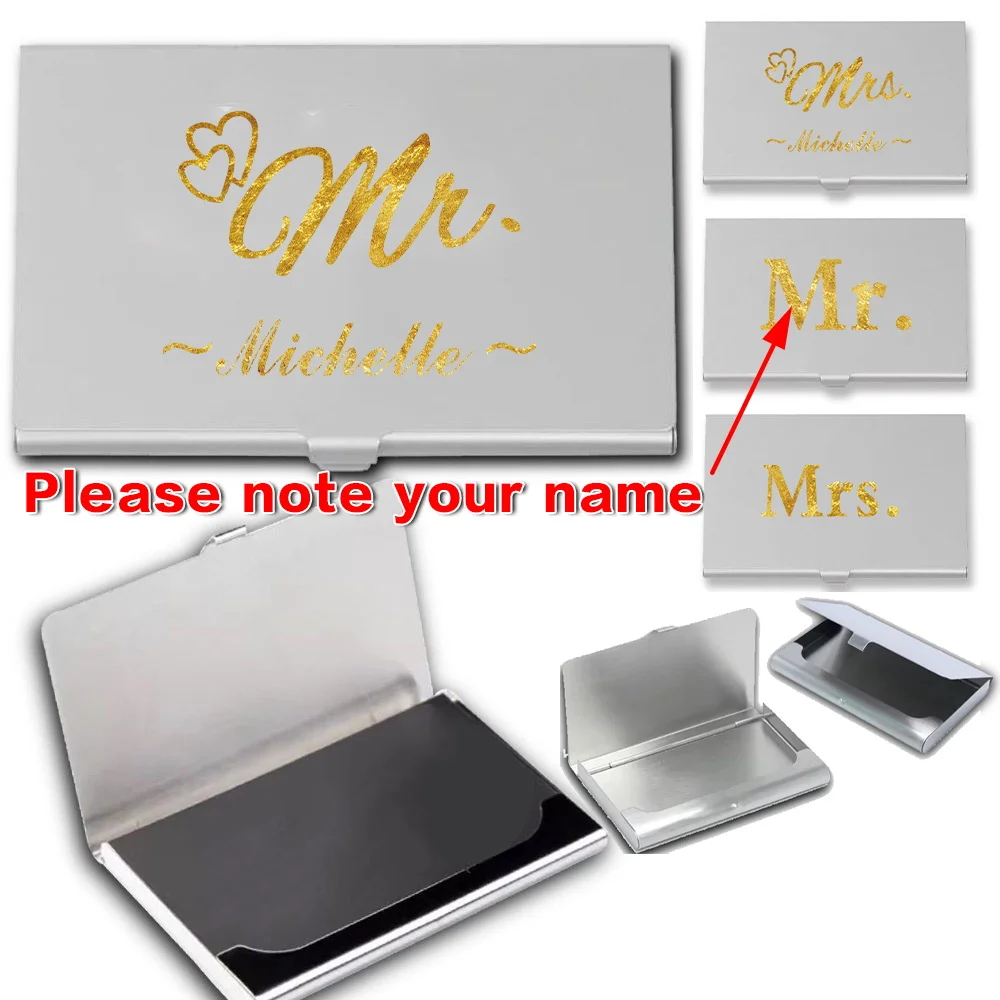 

Customized Name Business Card Box Slim Metal Holder for Travel Credit Card Organizer Wallet RFID Blocking Storage Custom Pocket