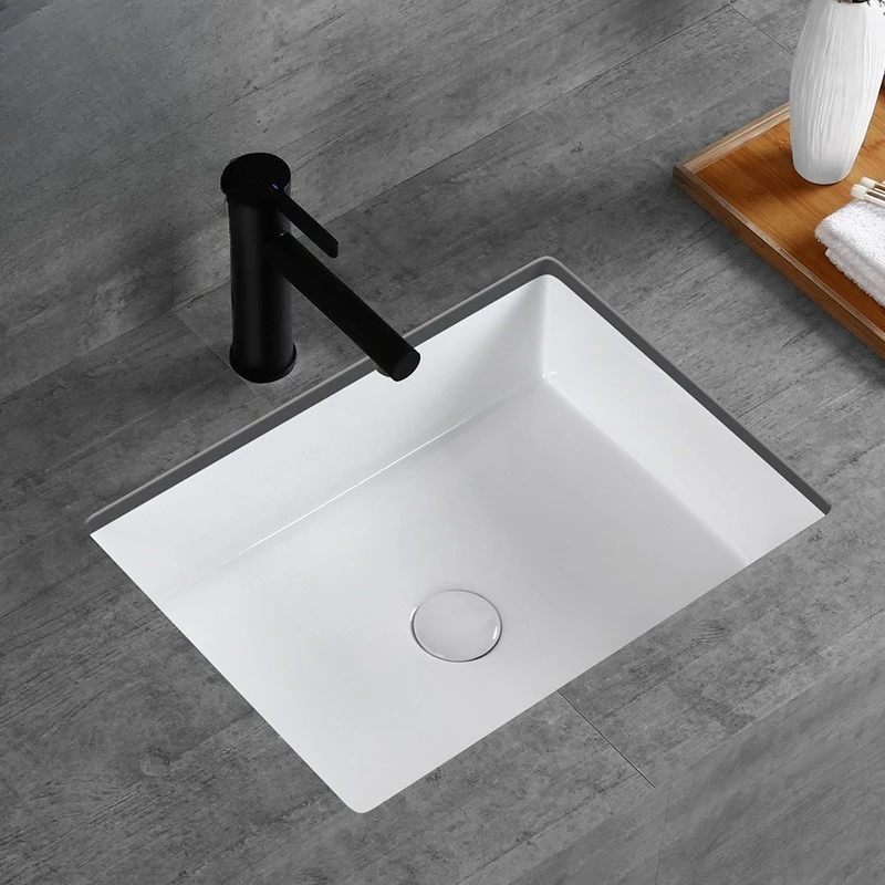 

Simple flat bottom embedded under-counter basin square toilet wash basin ceramic washbasin bathroom cabinet
