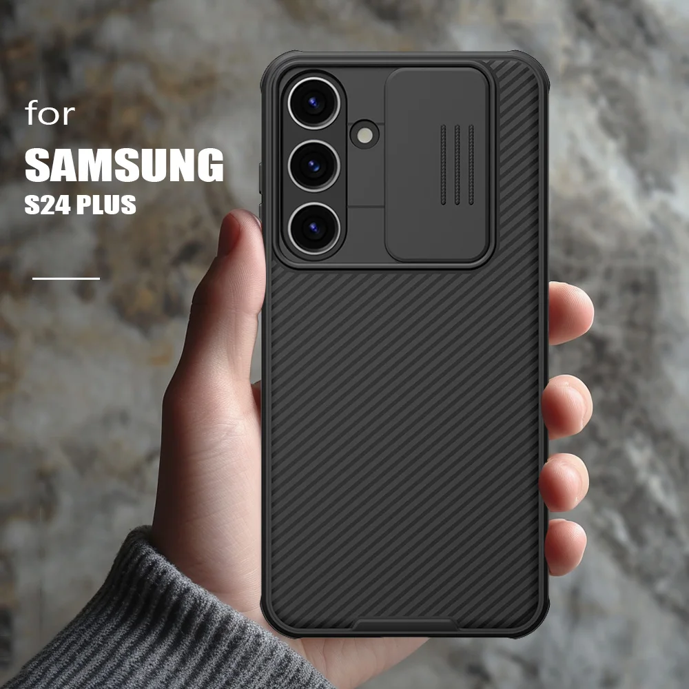 for Samsung Galaxy S24 Plus 5G Case Camshield Slide Camera Hard PC Soft TPU Edge Privacy Lens Protection Cover