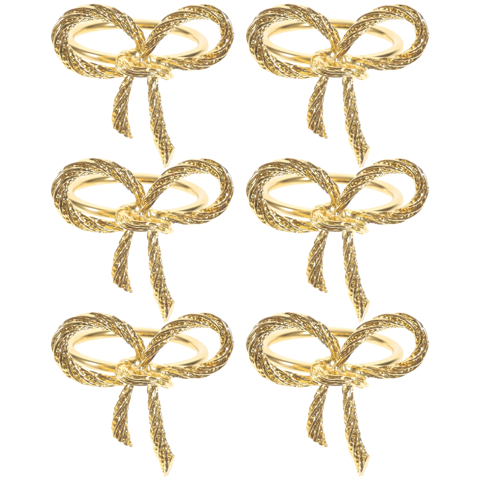 

6pcs Napkin Rings Dining Table Napkin Holders Gold Tone Reusable Easy Clean Dining Table Decor Christmas Party Serviette Clasp