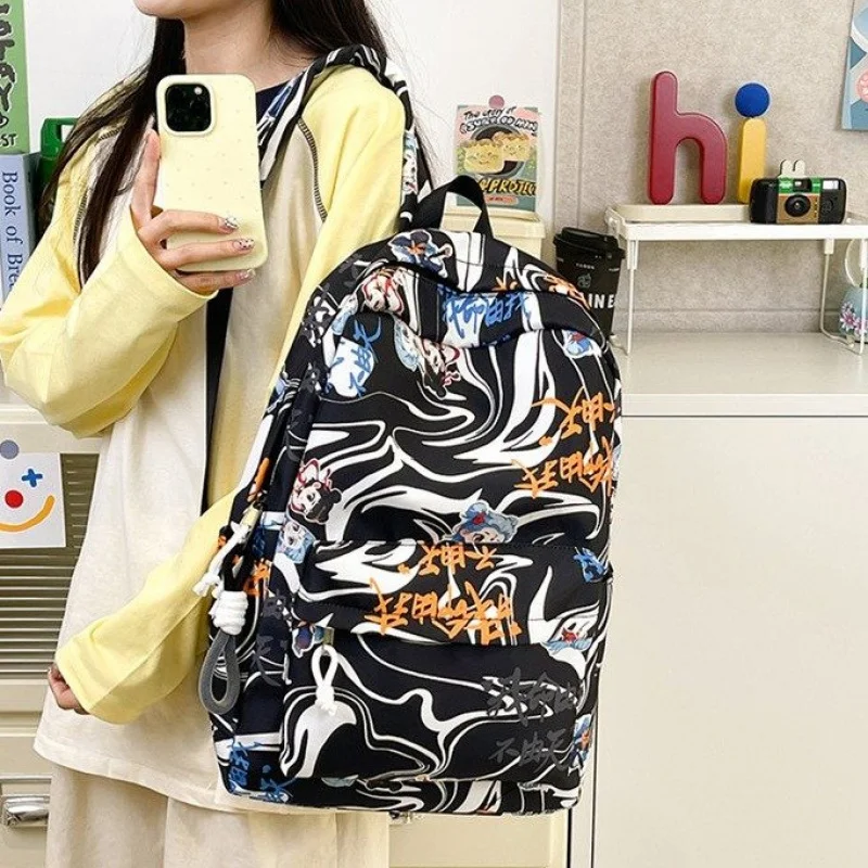 Backpack Zipper2025Spring Oxford Textile Anime Cartoon Print Fashion Casual Travel Large Capacity Backpack