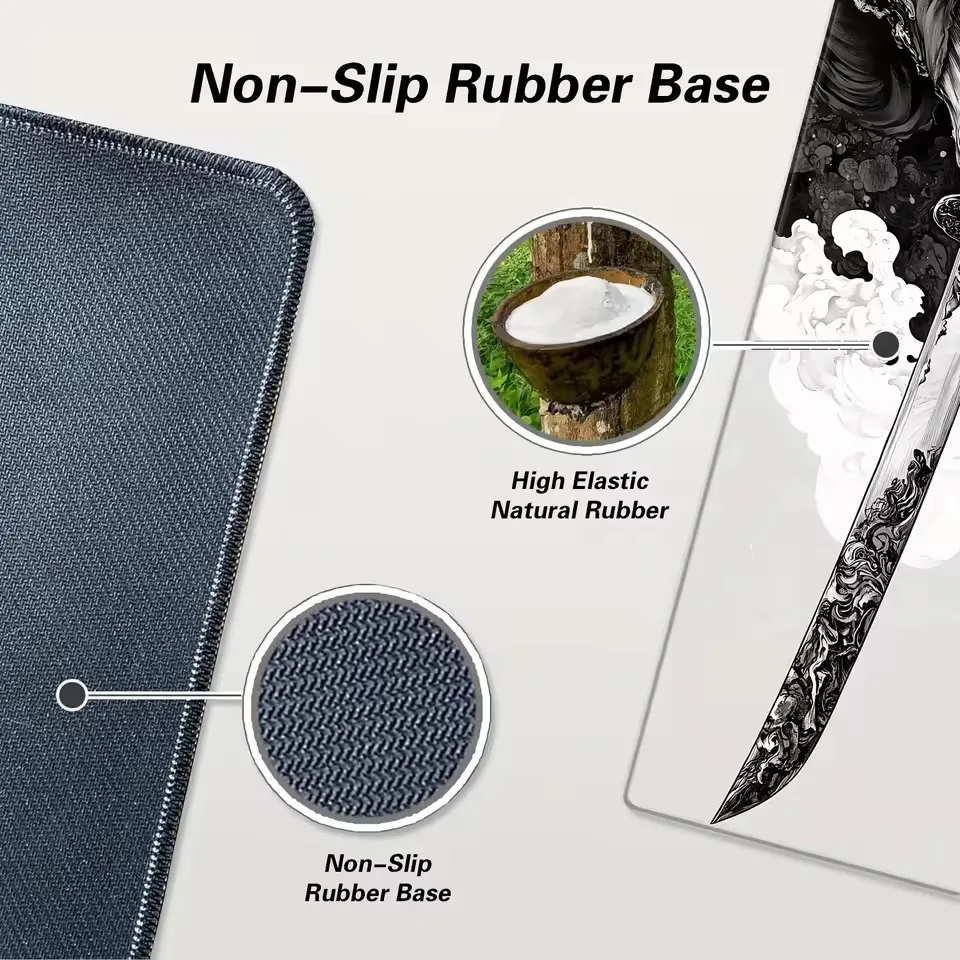 Mouse Pad Large Computer Office Game Table Mats New 2MM Comic Wind Sword Rubber Anti-slip Gaming Keyboard Mousepad Long Desk Pad