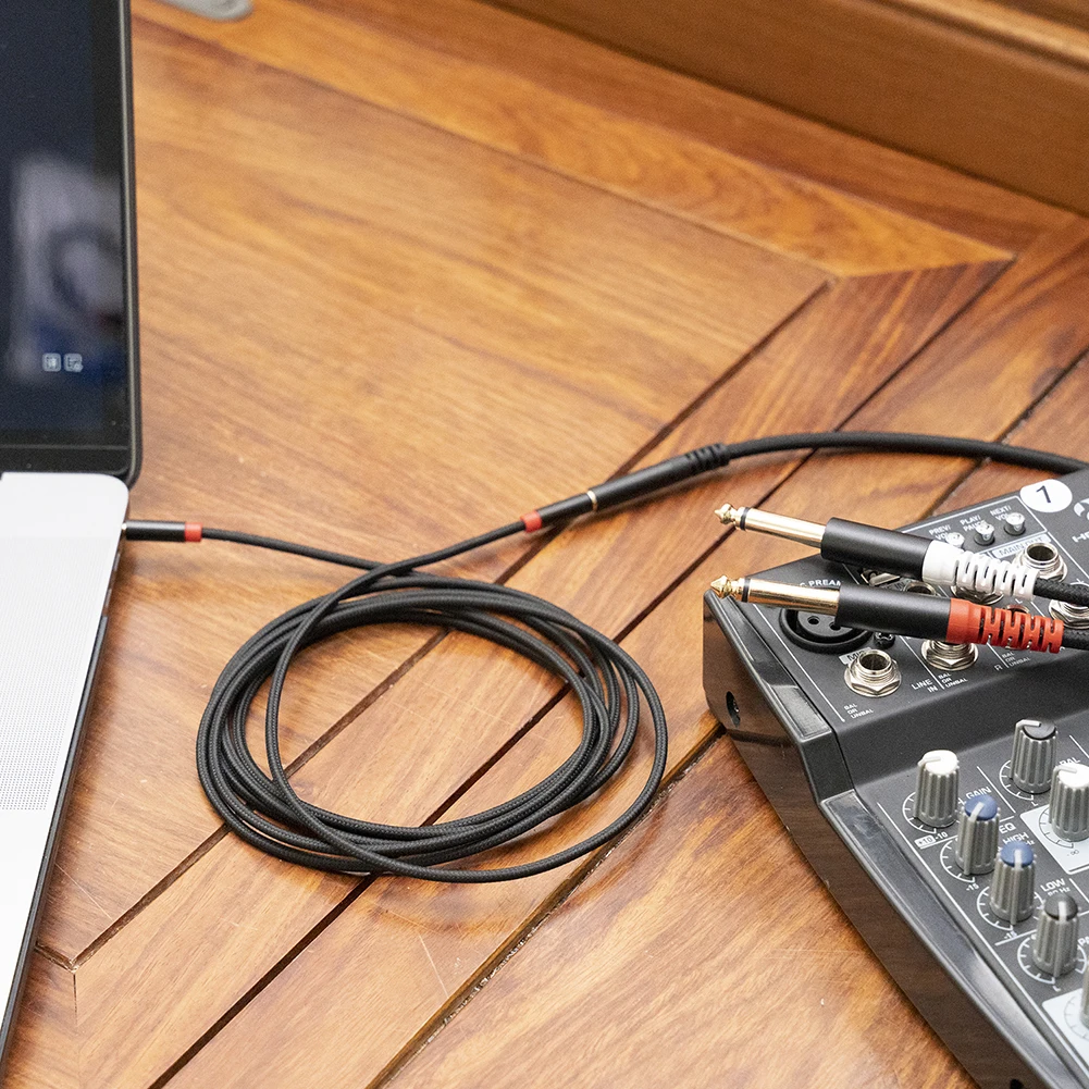 3.5mm To 6.35mm Adapter Jack Audio Cable 0.3m Female Jack To Male Plug Audio Cables Interface Conversion for Speaker Amplifier