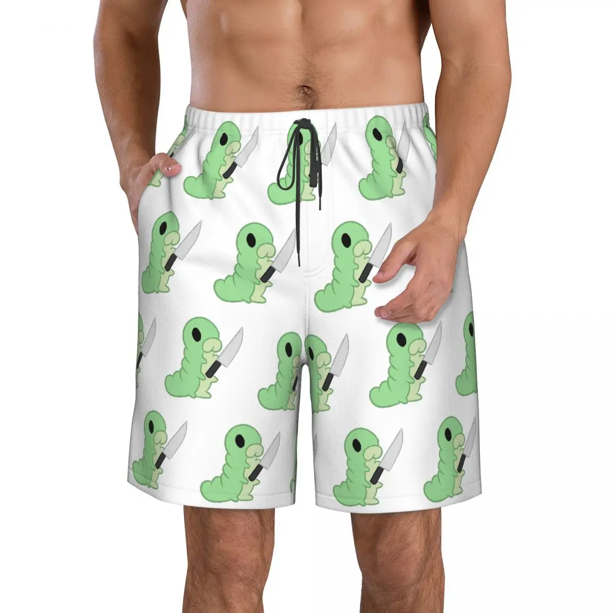 Hollow Knight Grub With A Knife Trunks Beach Board Shorts Casual Quick Dry Swim Summer Men Pants
