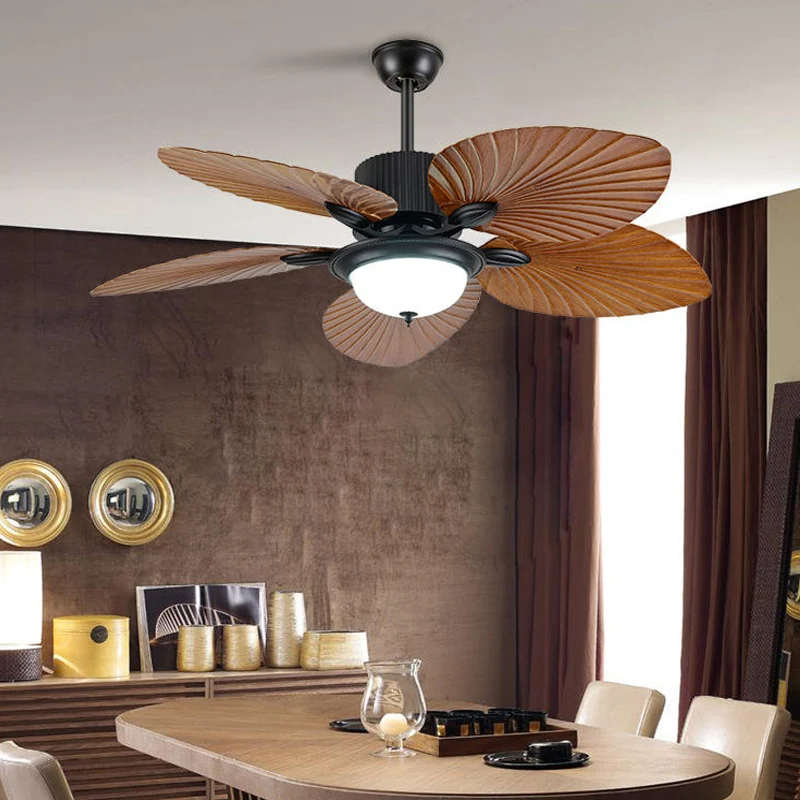 BOTIMI 42 52 Inch Ceiling Fan With Lights For Living Room Remote Control Ventilateur de plafon Bedroom Cooling Dining Fan Lamp