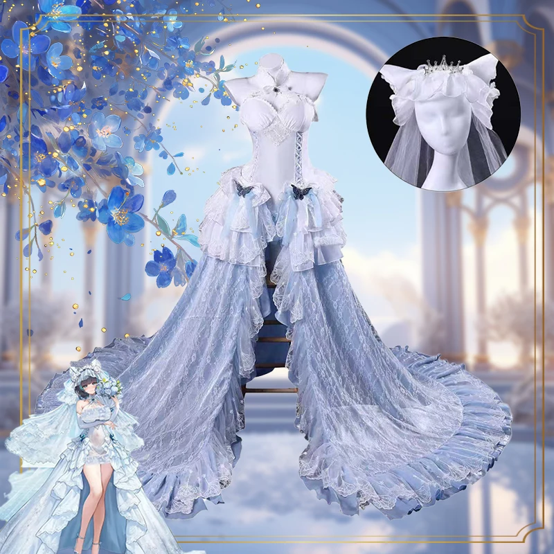 

Azur Lane Cheshire Wedding Ver. Cosplay Costume Nosomi Bridal Dress Anime Game Character Outfit Female Cos