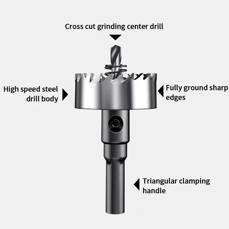 HSS-Lochsäge, 12–100 mm, Kobalt-Hochgeschwindigkeitsstahl, M35-Edelstahl-Werkzeugset für Metall, Edelstahl, Bohren, Metallbearbeitung