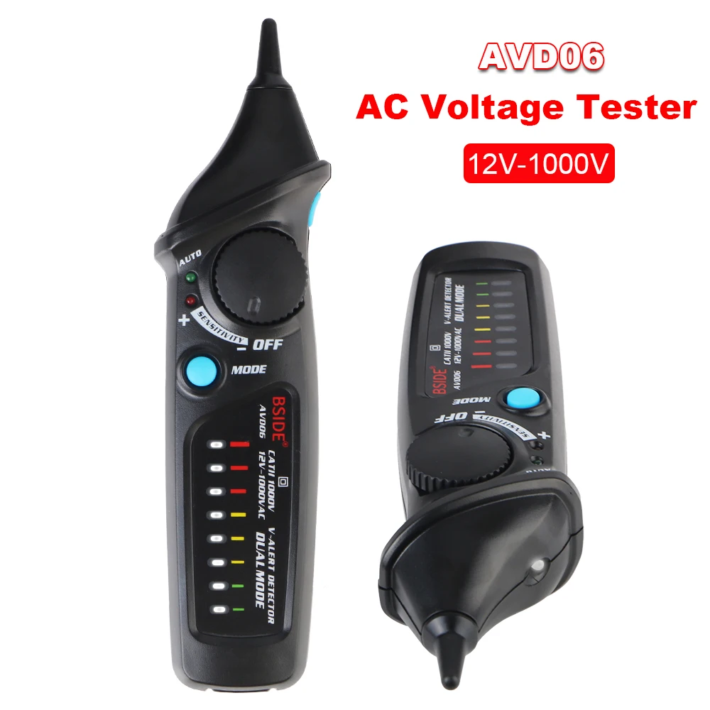 AC Volt Detector AC Voltage Tester 12V-1000V AVD06 With LED Indicator Buzzer Warning Probe Pen Universal Circuit Detector