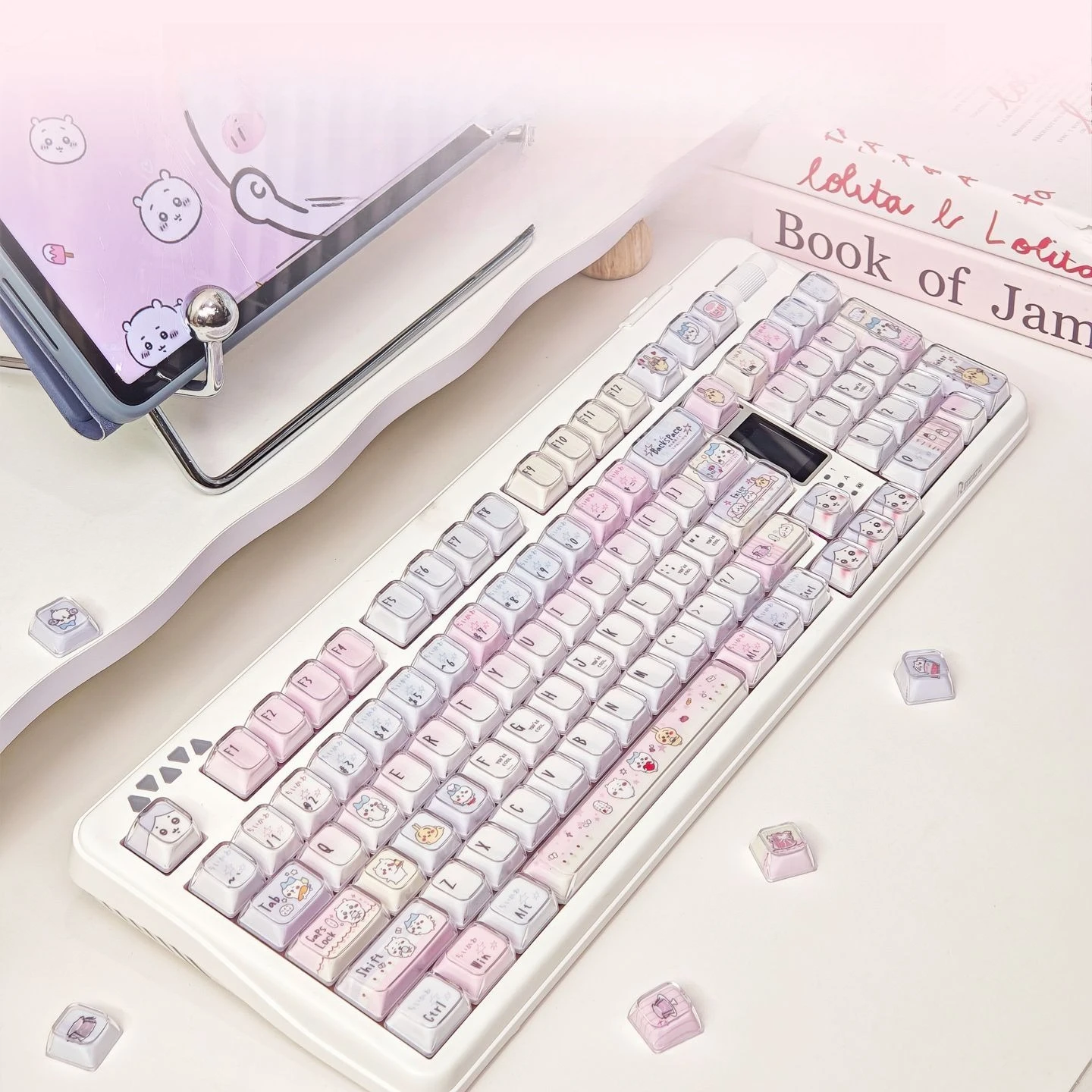 kawaii-chiikawa-hachiware-custom-keycaps-lovely-stylish-keyboard-replacement-caps-unique-design-for-office-gaming-daily-use-cute