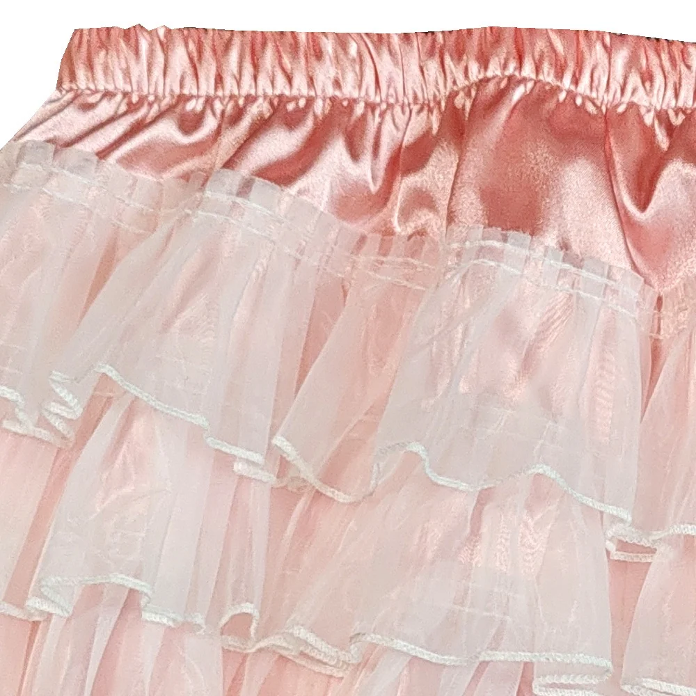 Satin Leak-proof Underwear Cover with Multiple Ruffles, With Leakage Protection, Adorable Layered Lace, Reusable, Washable