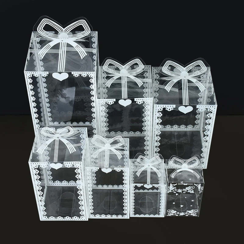 

PVC Transparent Box Clear Plastic Gift Packaging Box Wedding Party Favors Chocolate/Candy Box Souvenir Display Case Multi Sizes