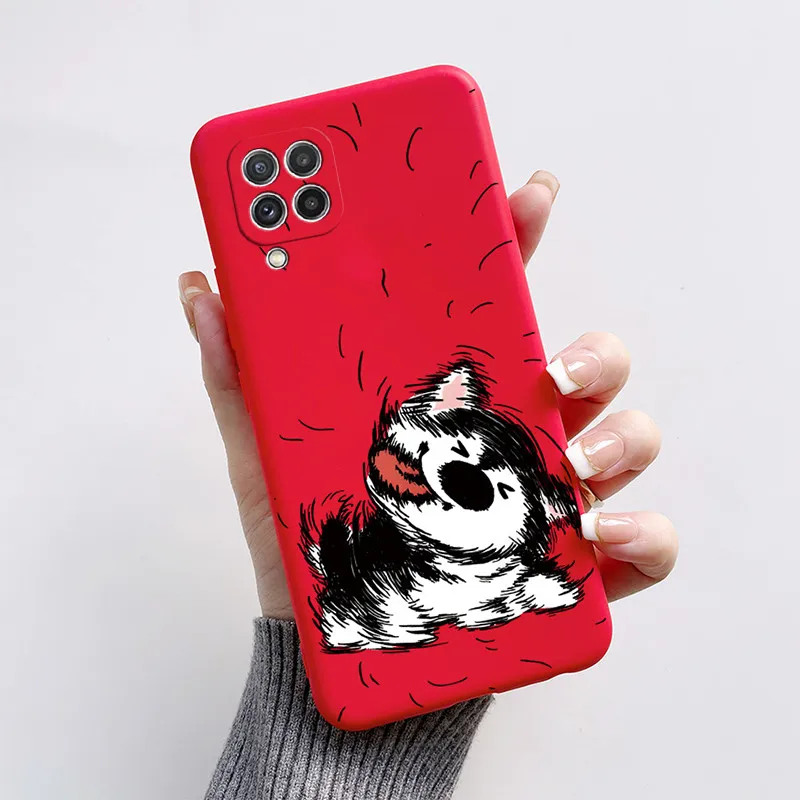 Per Samsung A22 A22S custodia Cute Cartoon Cat Fox Cover morbida in Silicone verniciato per Samsung Galaxy A22 A 22 4G 5G A 22S Fundas