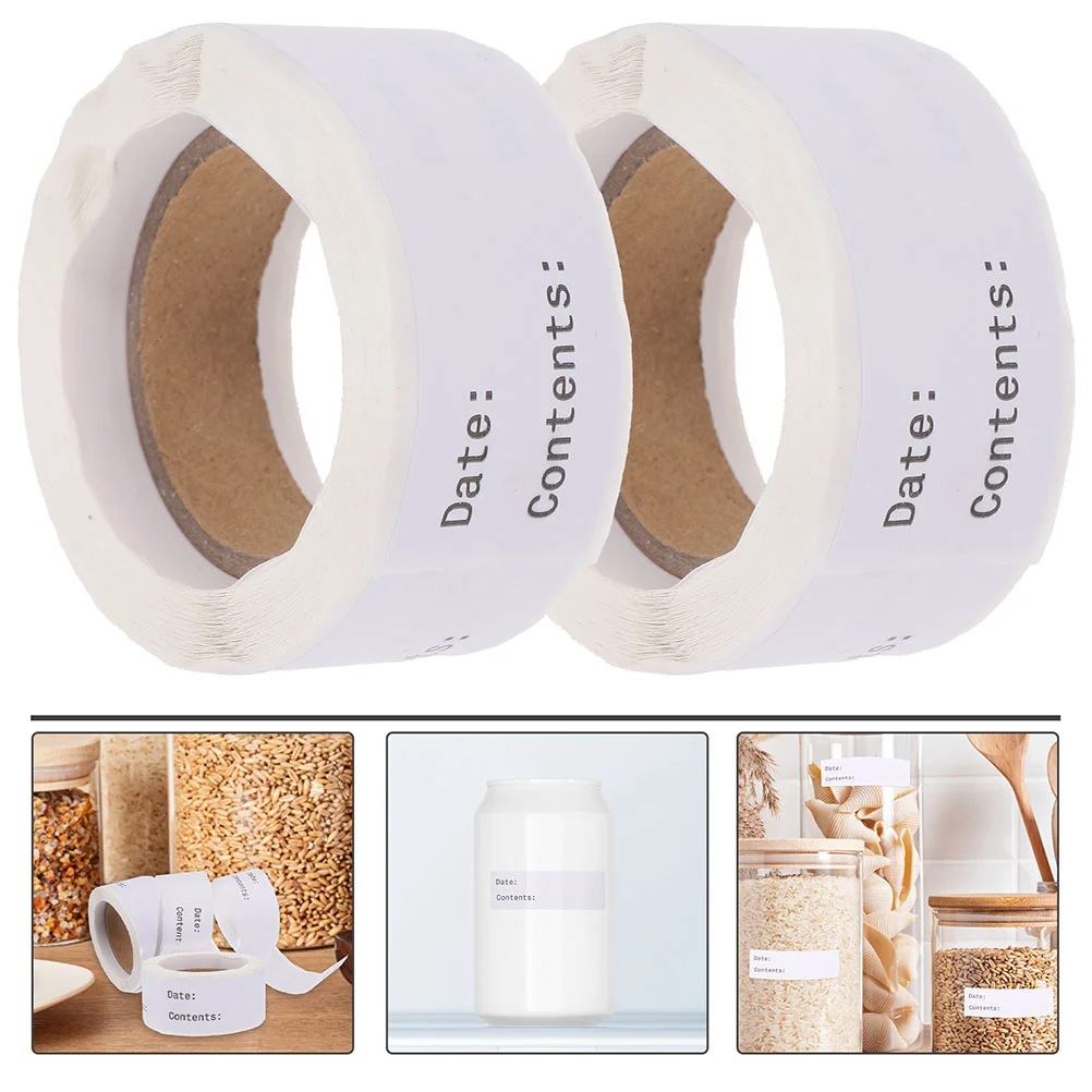 Food Storage Stickers Coated Adhesive Freezer Labels Write Non-fading Blank Date Marking Copper Plate Note