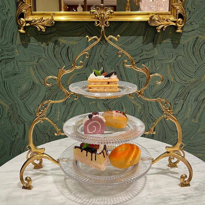 

Handmade copper fruit plate and dining table crystal decorative plate living room