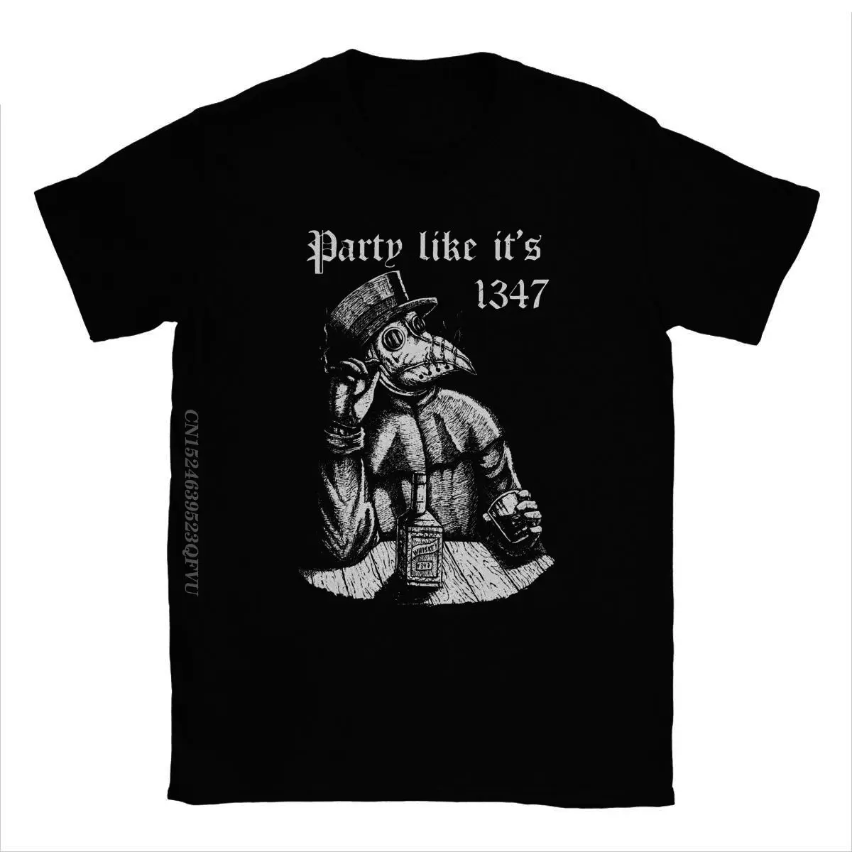 Party Like It\'s 1347 Vintage Plague Doctor Men\'s Tshirt Medieval Horror Funny Tee Shirt  T-Shirts Cotton Clothes