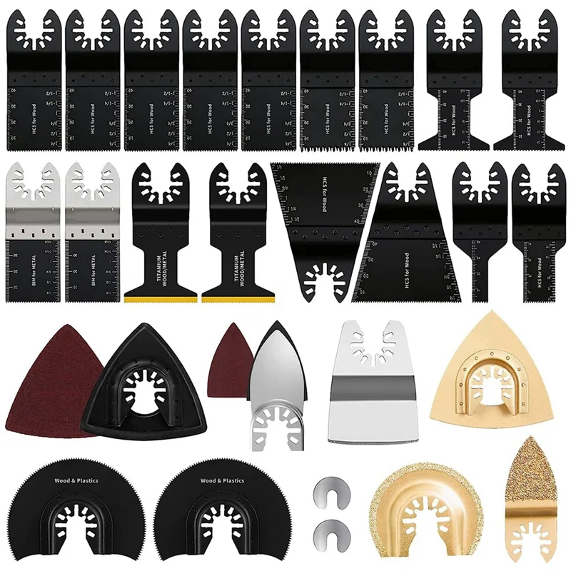 

88 PCS Oscillating Saw Blades Black Multitool Bi-Metal Blades Quick Release Tool Blades Kits